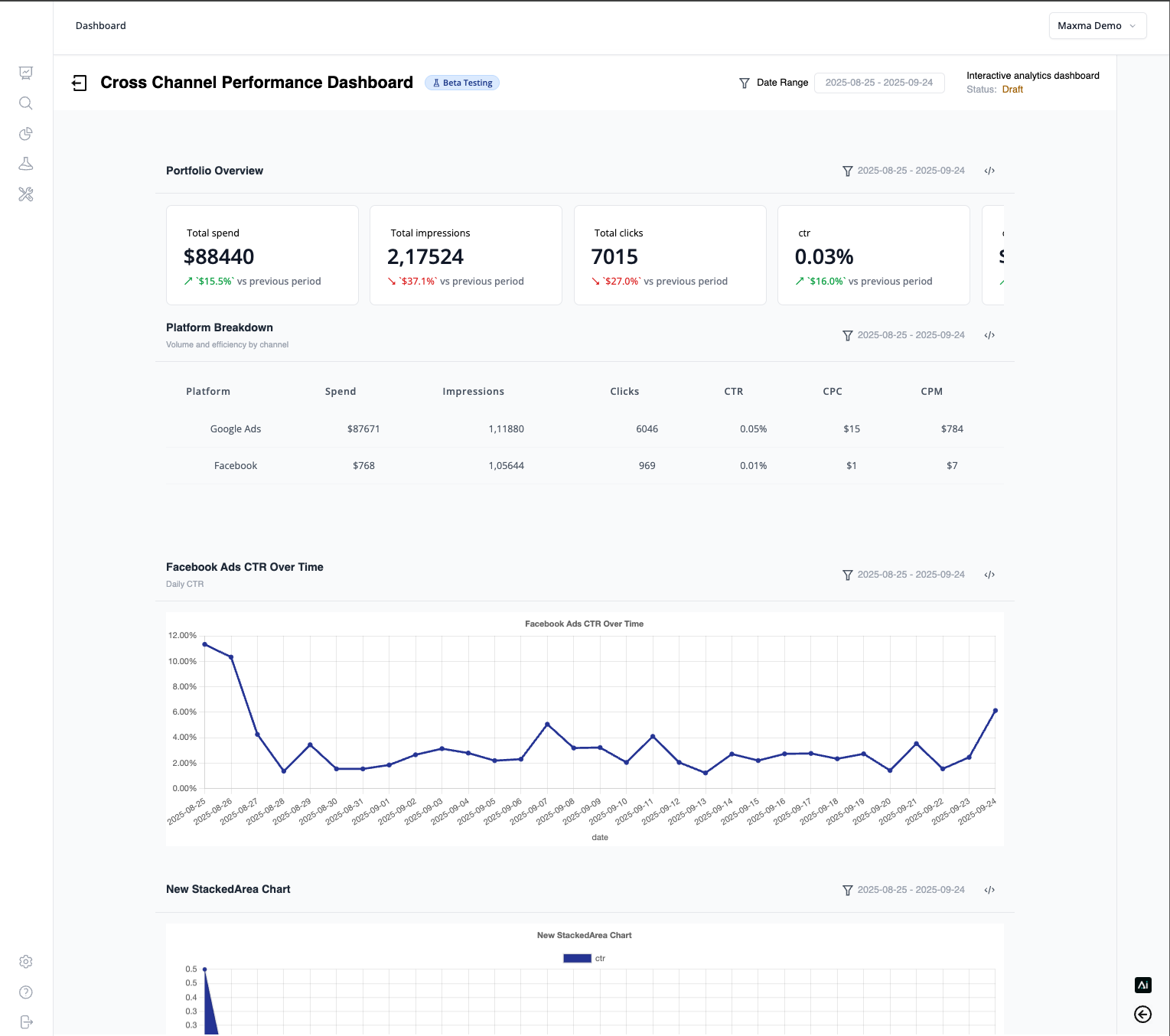 Dashboard Builder Interface